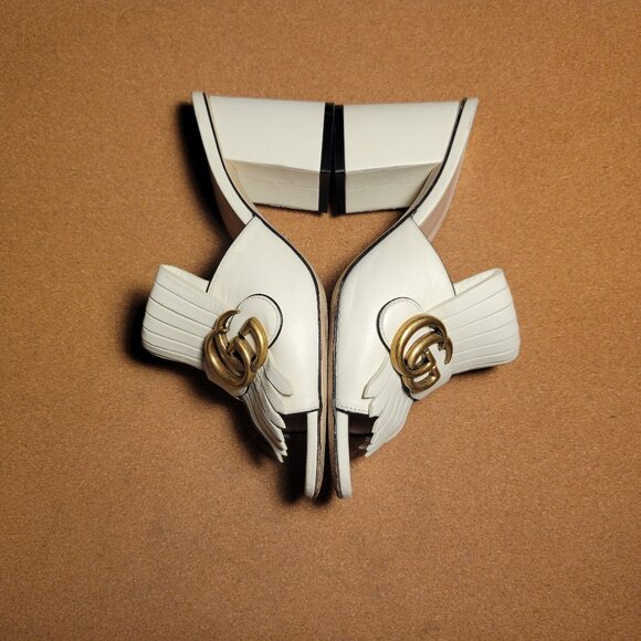 White Gucci Marmont Sandals / Mules (copy) - Picture 1 of 13